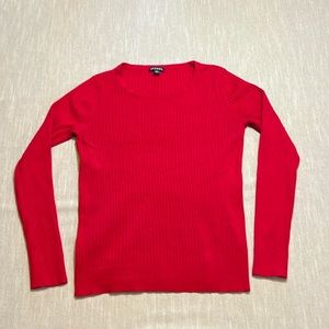 George  Red, long sleeve sweater. Size Extra Large 16-18. Pit to pit is 18.5”
